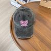 Trendy Sweet Bow Baseball Cap Spring and Summer Sunshade Sunscreen Washed Soft Top Retro Cute Cap Children
