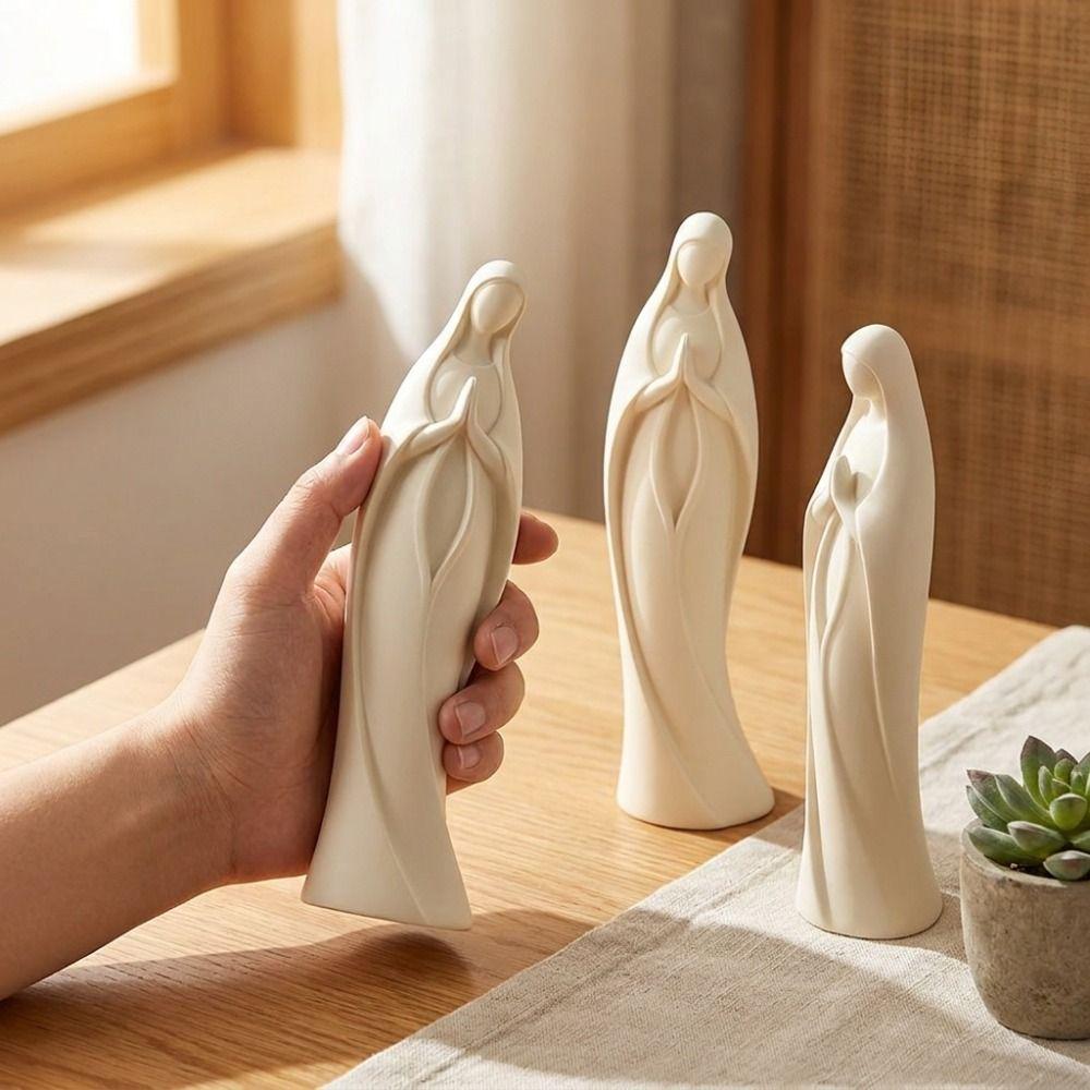 Estatua de la Virgen María Orante Impresa en 3D Escultura Minimalista de la Virgen María para Escritorio Decoración de Estante para el Hogar