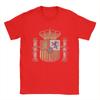Mens TShirts Spain Coat of Arms Spanish Map Vintage Pure Cotton Tees Short Sleeve  T Shirt Round Collar Clothing Gift Idea
