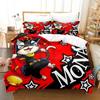 3D-Druck Persona 5 Bettwäsche-Set Cartoon Anime Bettbezug Dreiteiliges Set für Erwachsenen Kinder Schlafzimmer Heimtextilien Geburtstagsgeschenk