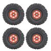 Rubber Tire Alloy Rims Wheel Upgrade Parts for 1 10 RC Crawler Truck (128mm)