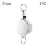 Key Ring ID Lanyard Keychain Belt Metal Badge Holder Retractable ID Card Badge Reel Chrome Work Card Keychain