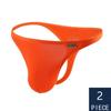 2Pcs/Lot Sexy Low-rise Men's Thongs Solid Color Ultra Soft T-Back Briefs Naked Feel Comfortable Breathable Underwear