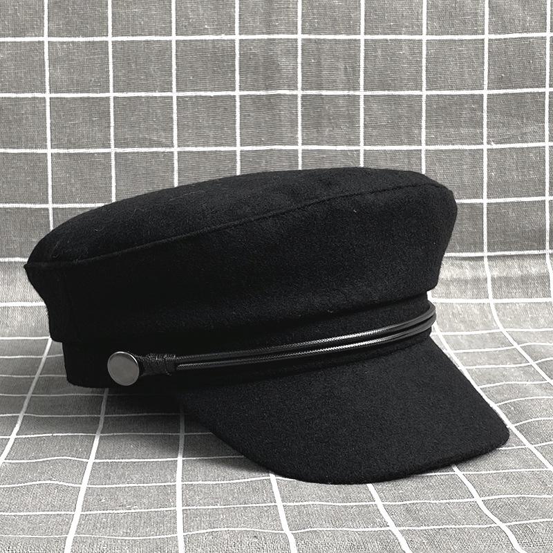 Japanese Retro Beret Men'S And Women'S Flat Top Hat Thick Wax Rope Temperament Version Newsboy Hat Painter Hat