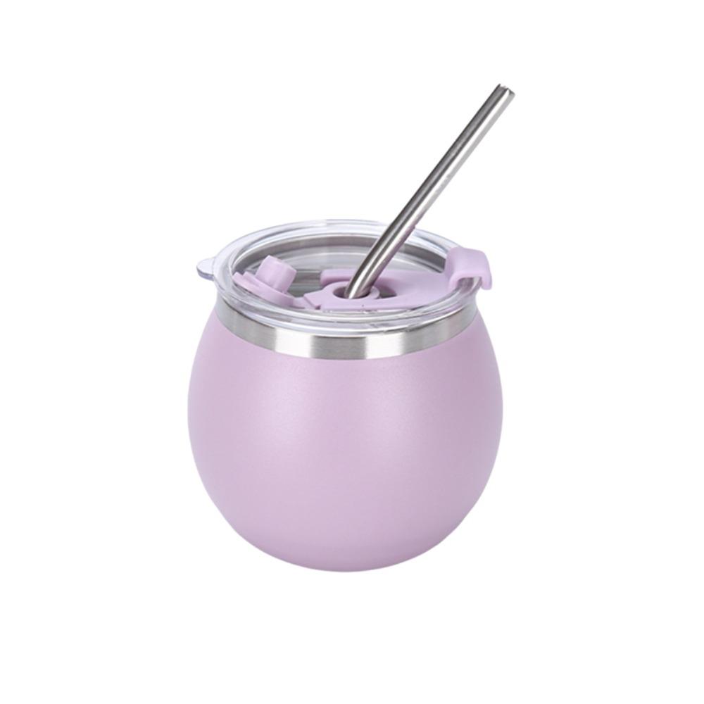 with Straw and Lid Argentine Yerba Mate Cup Double Wall Insulated Cups Portable Egg Cup Office