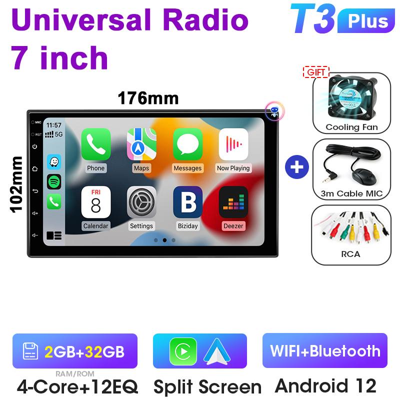 Universal 7 9 Inch Car Radio 2 Din Android 12 Wireless CarPlay Auto Intelligent Systems Smart Autoradio For Nissan Toyota Kia