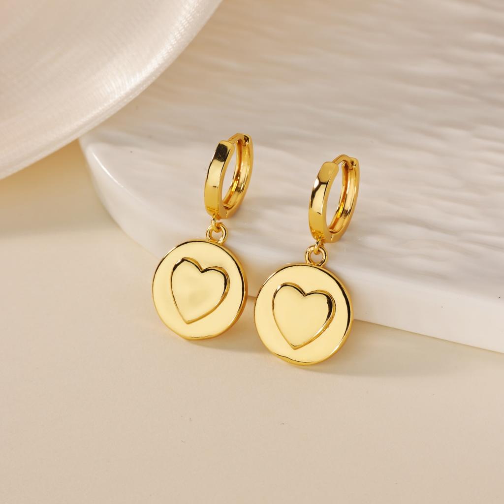 Stainless Steel Heart Stud Earring for Women 18K Gold-plated Earring Summer Vacation Wedding Jewelry Festival accessories Gifts