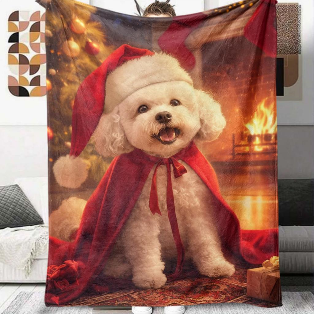 1Pc Cartoon Print Flannel Blanket, High Quality Comfortable for All Seasons, Home Decor, Warmth and Comfort, Perfect for Christmas Birthday Gift