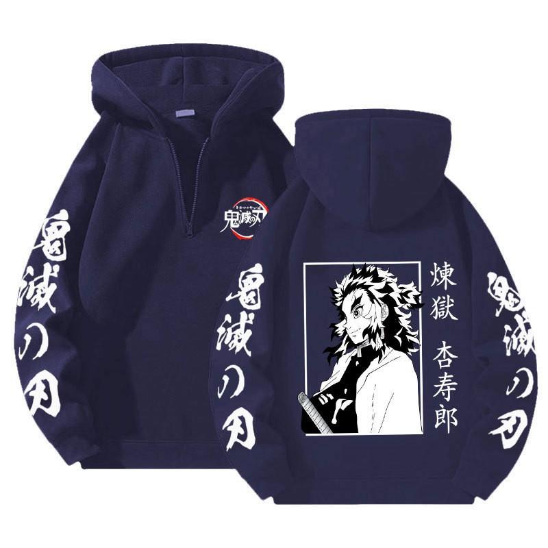 Unisex Bluza z Kapturem Anime Zapinana na Zamek Luźny Krój Długi Rękaw Bluza Jesienna Codzienna