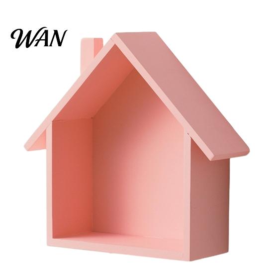Kinderzimmer Wandregal Holzhaus Ausstellungsregal, Montiert Dekoratives Schwebendes Offene Nut Kleines Spielzeug Puppen Organizer für Flur, Wohnzimmer,