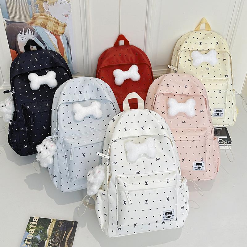 Polka Dot Bow Backpack for Girls - Versatile, High-Value School Bag for Middle & High School Students