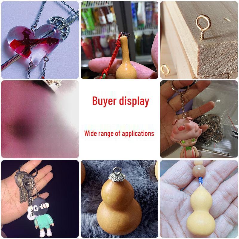 Metal Sheep Eye Self-Tapping Screw with Ring Hook Pendant for Key and Toy