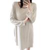 Übergröße Modal Viskose Nachthemd mit Brustpolstern für Frühling und Herbst