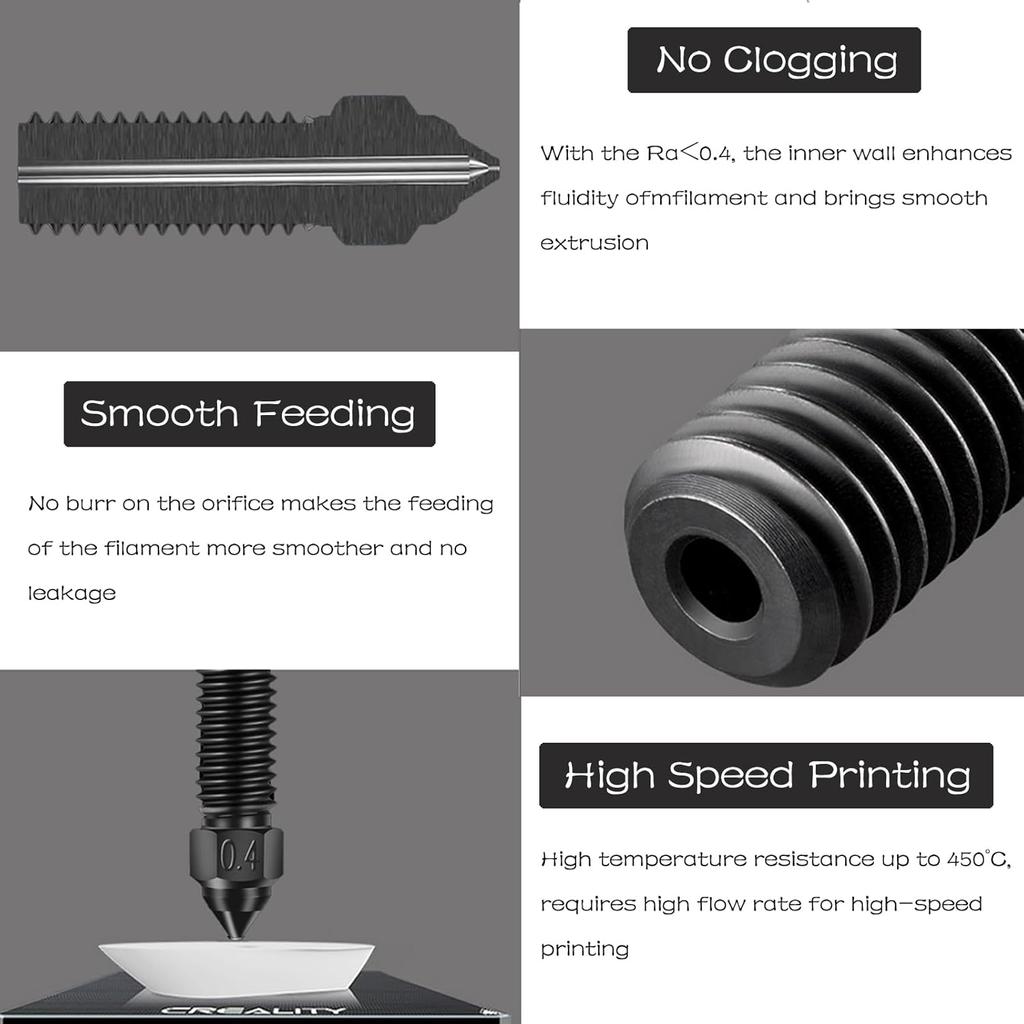 Creality Official K1/K1 Max Nozzle Kit Brass/Hardened Steel 6PCS Nozzles High Temperature Resistance for Ender 3 V3 KE/CR-10 SE