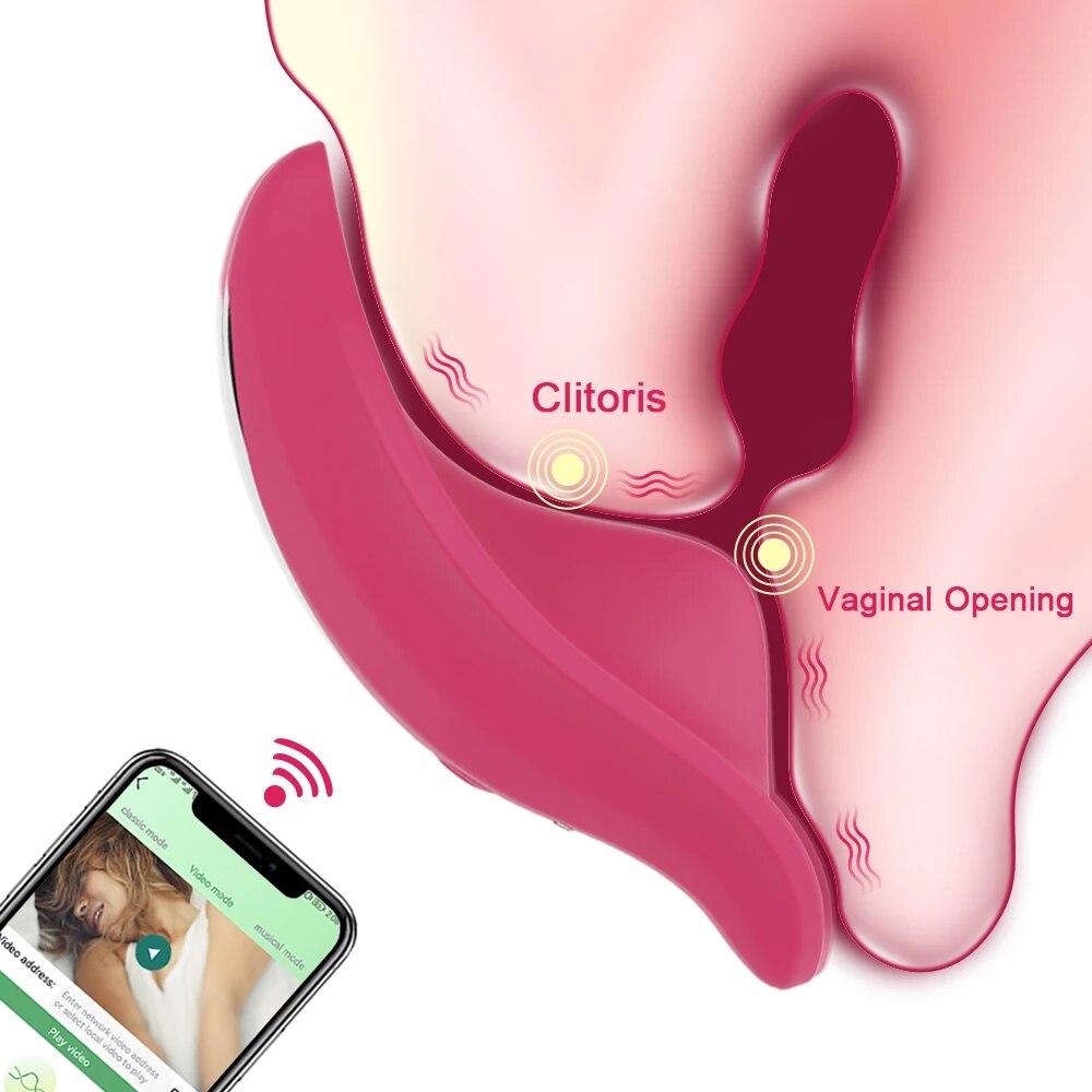 APP Bluetooth G Spot Dildo Vibrator Female Wireless Remote Control Vibrating Clitoris Stimulator Sex Toy for Women 's Panties