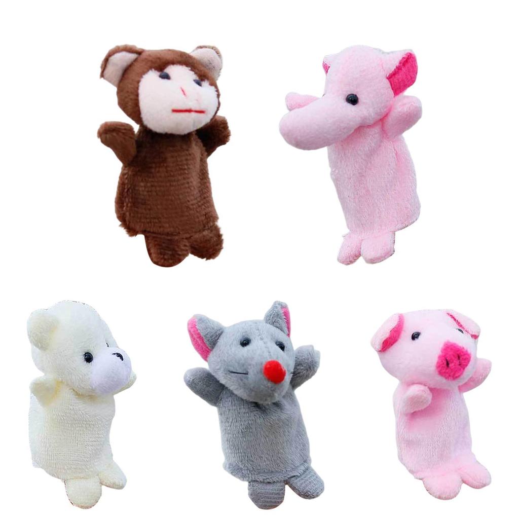 Satın alın Plush Toy Cartoon Animal Family Finger Puppet Role Play Tell