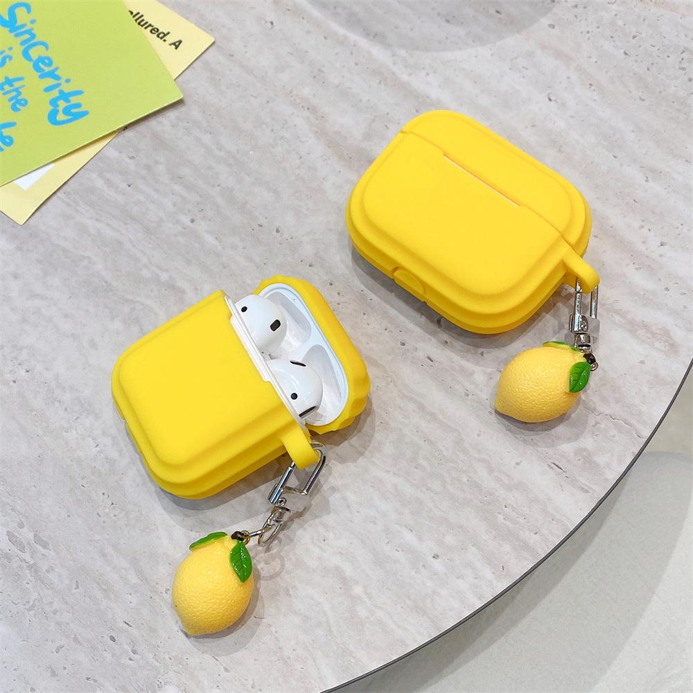 Ins Simple Lemon for AirPods Pro1 Generation Protective Case 1 Generation Pro1 Generation Apple Bluetooth Headset Soft Case
