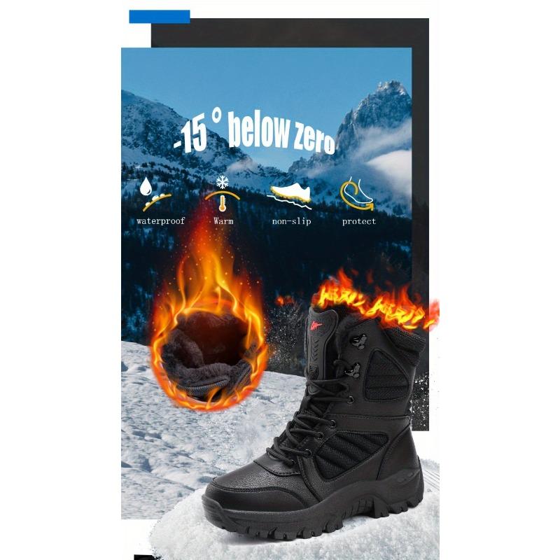 Men's Outdoor Warm Plus Grip Snow Shoes, Comfortable Arch Support Non-Slip Boots for Hiking and Mountaineering, Men's Shoes