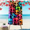 Buntes Totenkopfmuster Handtuch Strandtuch schnelltrocknend für Reisen Outdoor-Sportarten Joggen Strand und Schwimmen