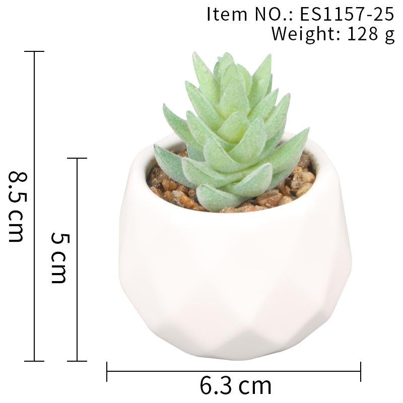 Office Potted Plant Fake Succulent Ceramic Pot Mini Pink Succulent Diamond Cup Potted Plant Second Hair Anti-Drop Potted Plant