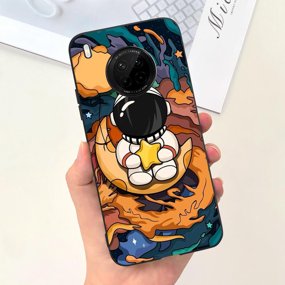 For Huawei Y9a 2020 Silicone Case FRL-22 FRL-23 Cute Astronaut Love Heart Slim Soft TPU Phone Case on Huawei Nova Y9a Y 9A Cover