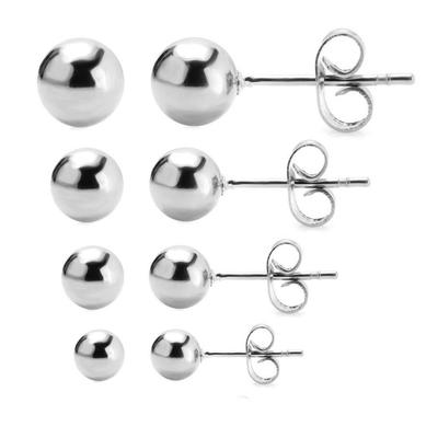12 Pairs of Stainless Steel Earrings Studs Women Jewelry 3/4 /5/6mm