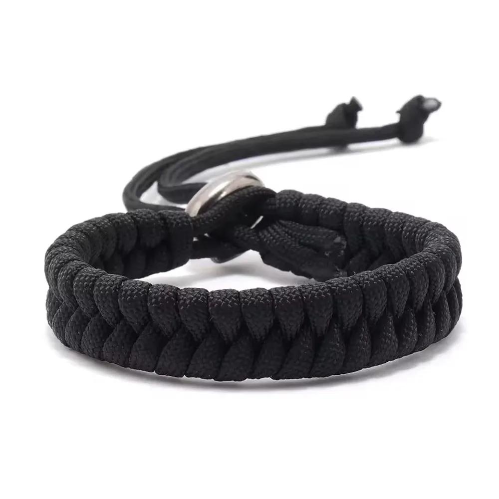 Justerbart Överlevnads Nödläges Armband Paracord Rep Armband Vävning Snöre för Män Kvinnor Utomhus Sport Camping Vandring Tillbehör