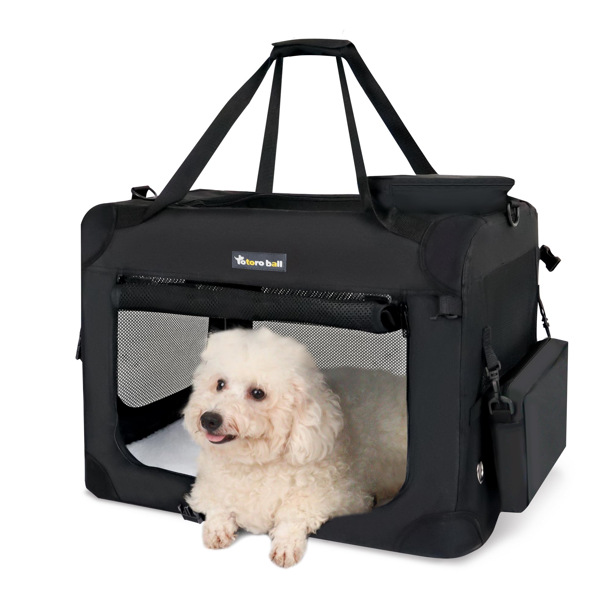 

Totoro ball Dog Soft Dog Carrier Case for Foldable Dog Crate for with Water Bottle Fits Small to Medium Dogs and Two Cats to Perfect for Car Outdoor чёрный