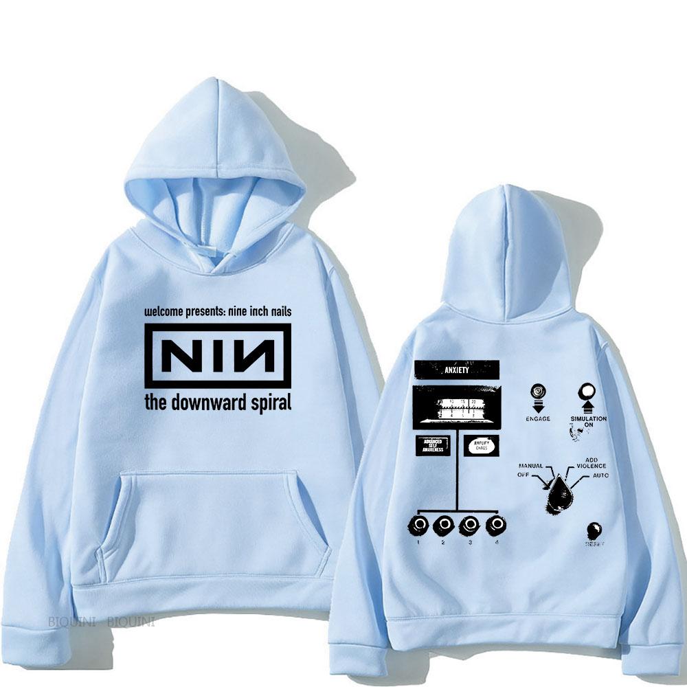 2025 Retro Hooded Nine Inch Nails Confirm Tour Fleece Harajuku Sweatshirt for Autumn/Winter Gothic Clothes Punk Hoody