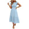 Women's Flutter Sleeve Smocked Tiered Midi Dress