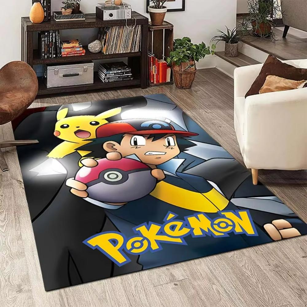Pokemon Pikachu Carpet Pokeball Themed Playful Kids Rug for Living Room Bedroom Decor Leisure Balcony Mat Fans Gift