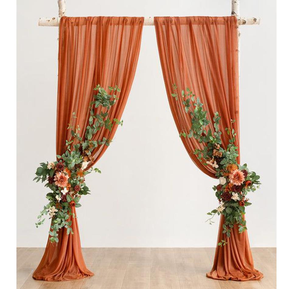1PC Sage Green Chiffon Backdrop Curtains, Sheer Fabric Backdrop Drapes Drapes for Bridal Shower Wedding Arch Party Decoration