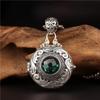 New Retro Geometric Texture Hollow Zircon Round Pendant Necklace High-End Versatile Openable Incense Pill Container Jewelry Gift