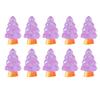 10Pcs Mini Christmas Tree Decoration Glow In The Dark Resin Crafts DIY Dollhouse Snow Garden Desktop Miniature Xmas Tree Ornament Holiday Decor