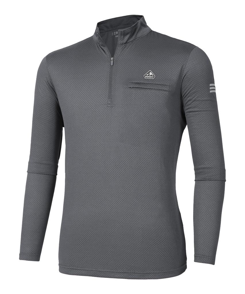 EXTRASPORTY [2Pack] Men'S Simple Mood Long Sleeve Zip-Up T-Shirt 5 Colors (Type B)