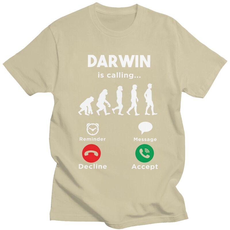 Los geht's Darwin Ruft T-Shirts Herren 100% Baumwolle Tee Tops Valentinstagsgeschenk T-Shirt Kurzarm-T-Shirt