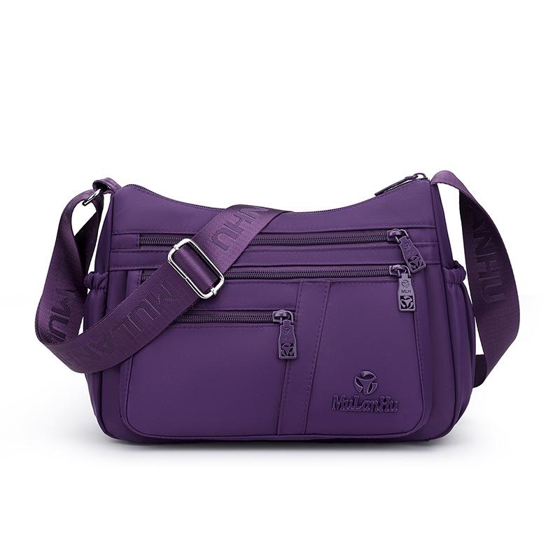 Borsa a tracolla in nylon multi-tasche con tracolla larga regolabile Borsa a spalla casual per donna Viaggi quotidiani