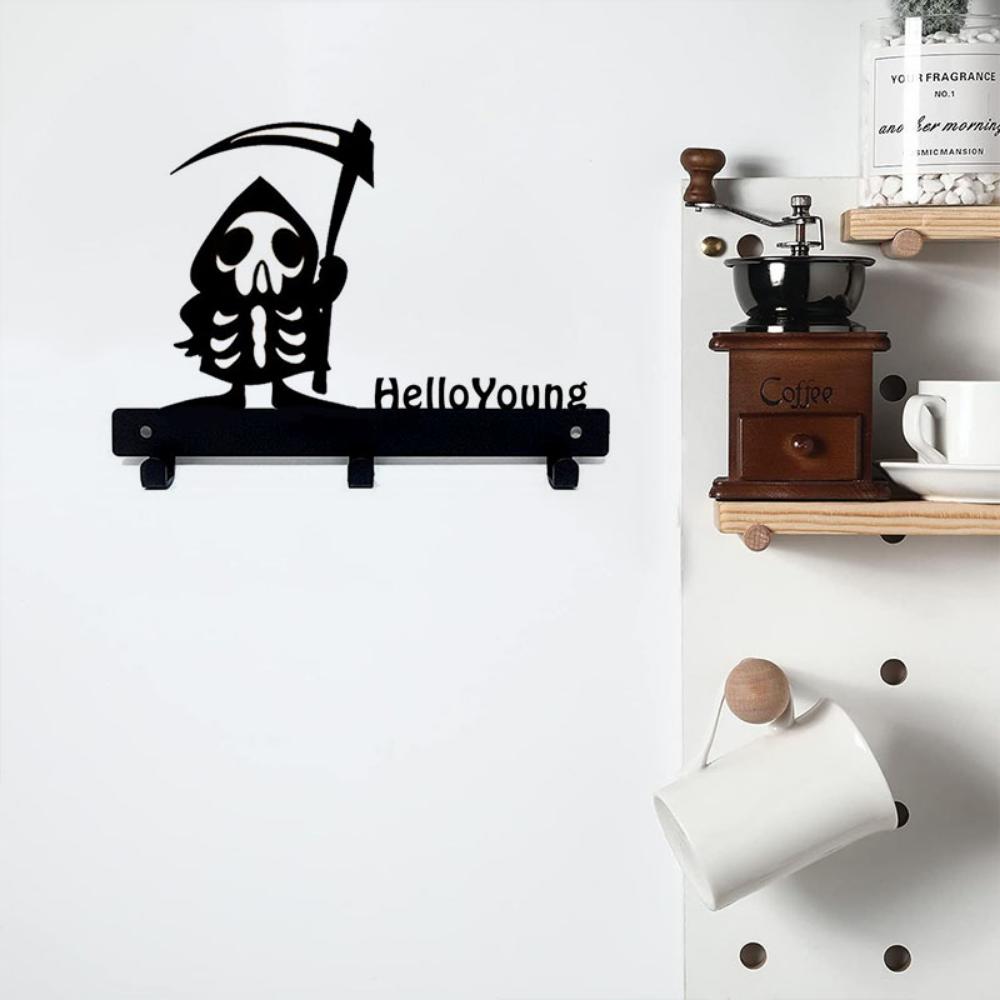 1 Piece Halloween Decoration Hook, Grim Reaper Scythe Decoration, Clothes Hook, Key Hook, Storage Rack