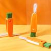 Trendy Unisex Carrot Portable Cute Bottle Cover Cleaning Small Brush Feeding Bottle Brush Mini Cleaning Brush Multifunctional Baby Bottles Cap 3 in 1