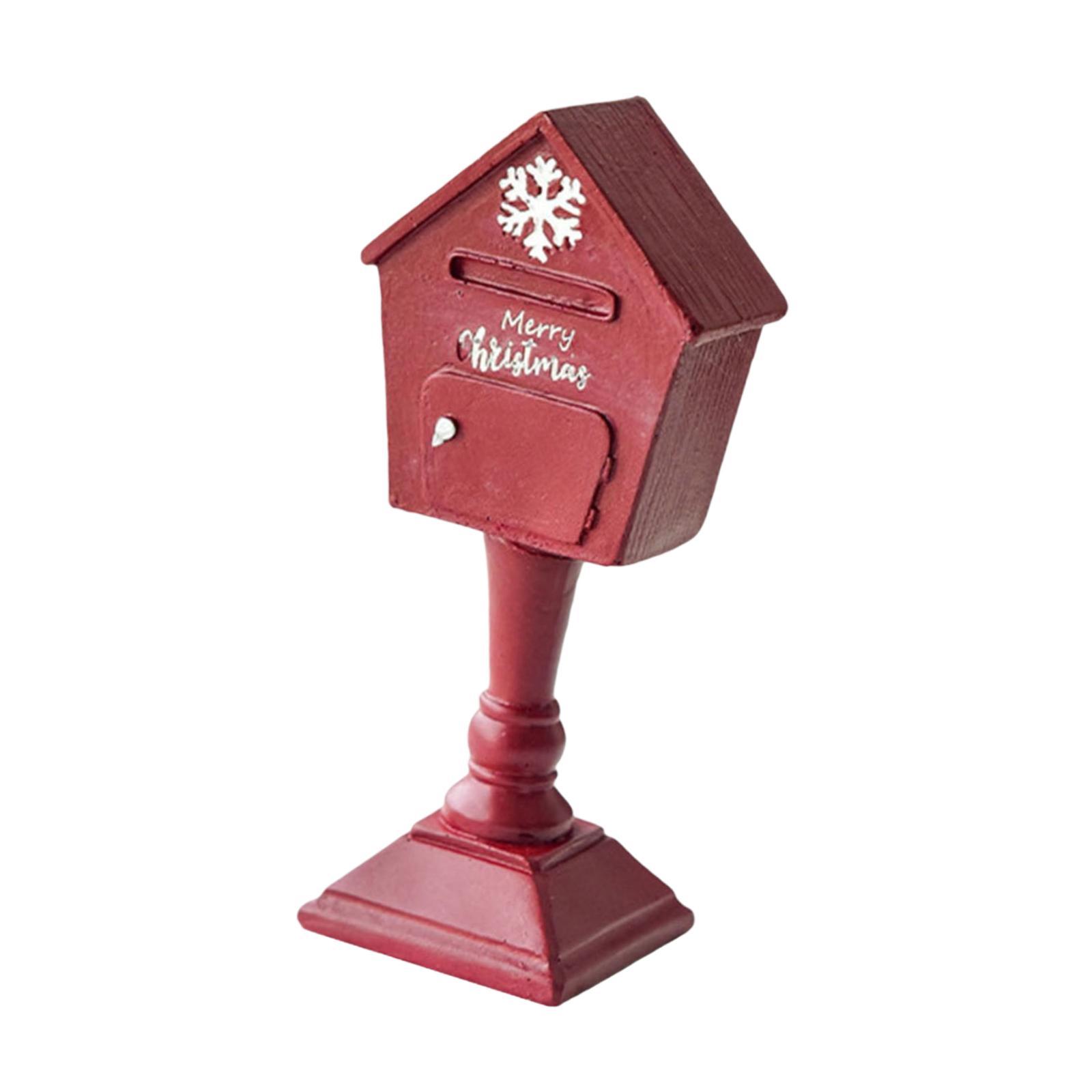 

Mailbox Statue Birthday Gift Decoration Red Christmas Sculpture for Hallway Living Room Table Centerpieces Housewarming Bedroom
