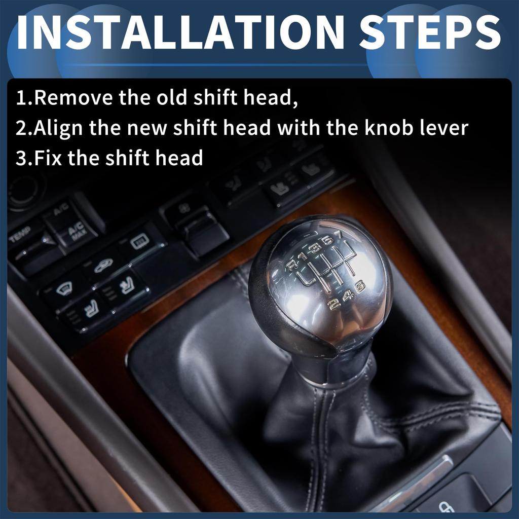 INFINAUTO Manual Gear Shift Knob with Cover for VW Golf MK7 GTI GTD Gearbox Stick Shifter Lever Plastic Faux Black and 1 Piece 5-Speed 2013-2018,