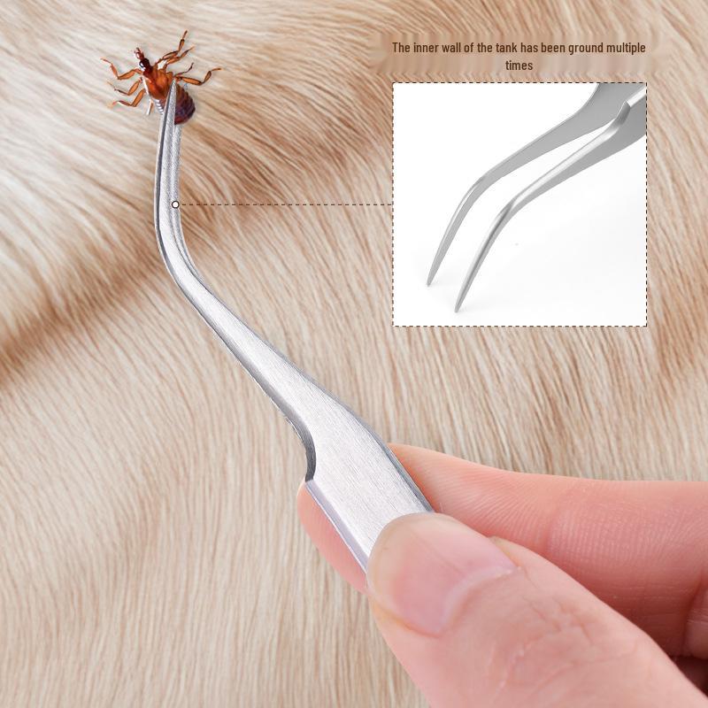 Stainless Steel Pet Tick & Flea Removal Fork for Dogs & Cats