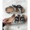 Flower girl~ thick-soled heightening one-word slippers for women's summer wear casual sandals new beach shoes