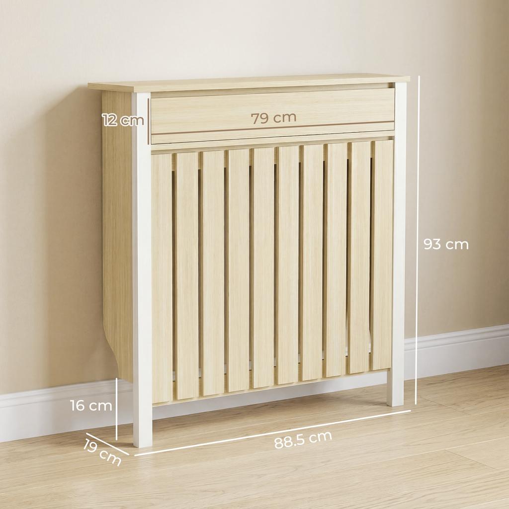 93 x 88.5cm Rustic-Look Radiator Cover - Oak