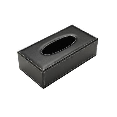 Leather Tissue Box Cover Toilet Paper Holder for El Home Restaurant Black