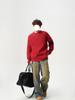 Men's Trendy Solid Color Round Neck Knitted Sweater - Autumn/Winter Casual Long Sleeve Korean Style Base Layer