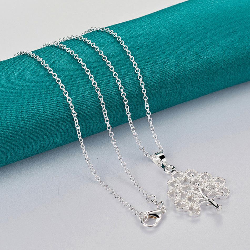 

URMYLADY из стерлингового серебра 925 пробы, подвеска в виде рождественской елки, ожерелье для женщин, вечерние модные украшения 45cm