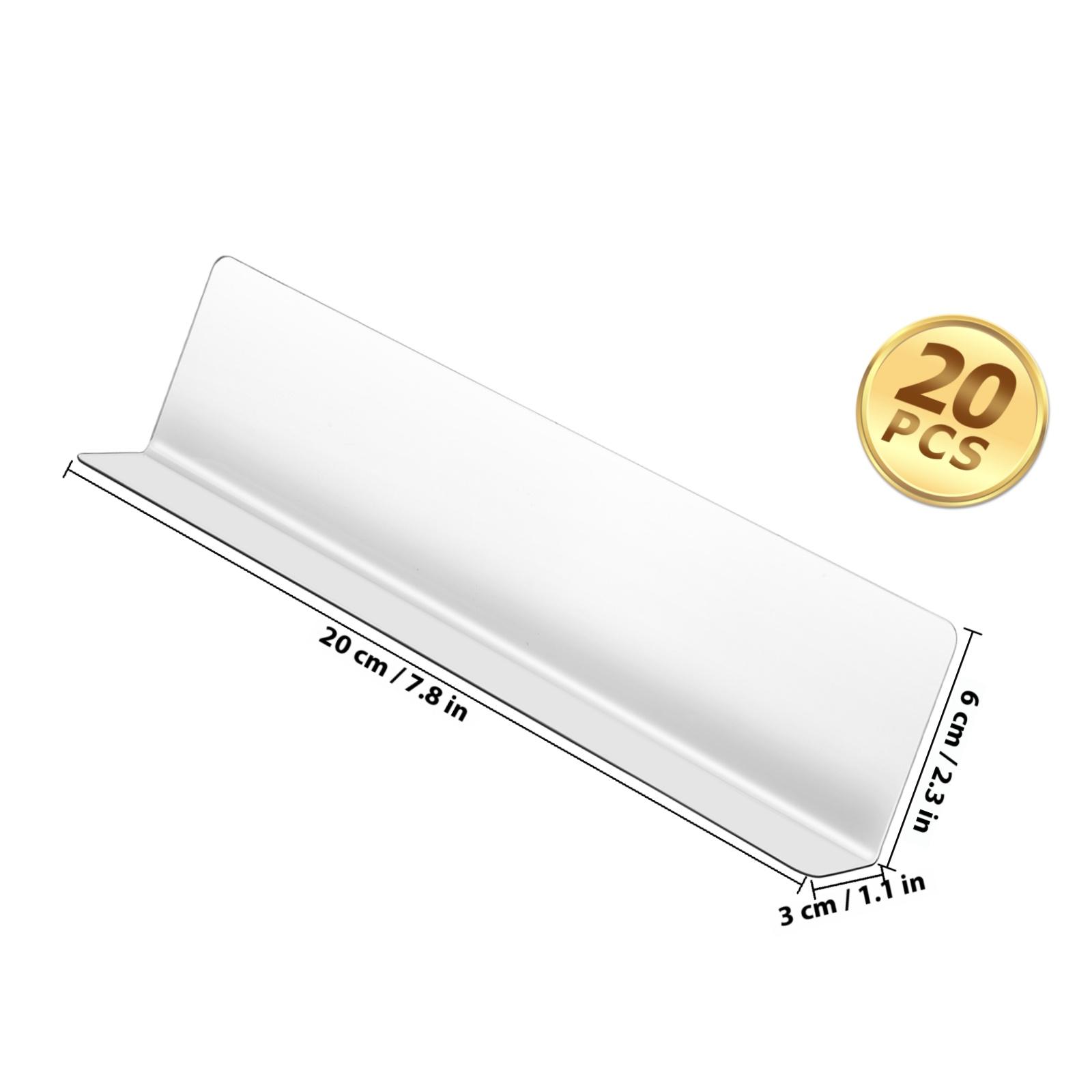 20 шт. Пластиковые разделители для полок Г-образной формы Прозрачные разделители для полок для магазина, розничной торговли, кухонного шкафа, органайзер, разделители для полок