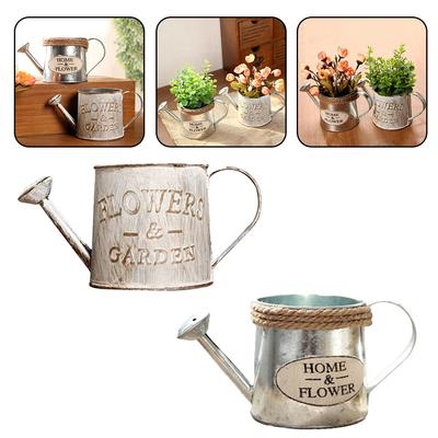 Iron Vintage Design Watering Can Flower Pots Garden Decor