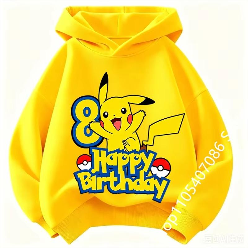 Children Birthday Clothes Number hoodie Boy Girl hoodie Cute Cartoon Summer Toddler Kids Tops
